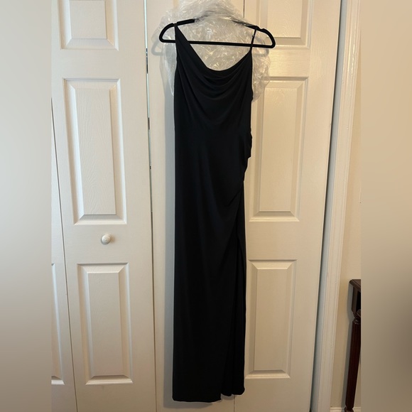 asymmetrical cowl neck jersey sheath dress - Picture 4 of 6